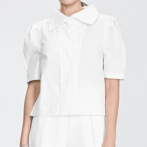 White blouse shirt (size M) with puff sleeves from S Deer